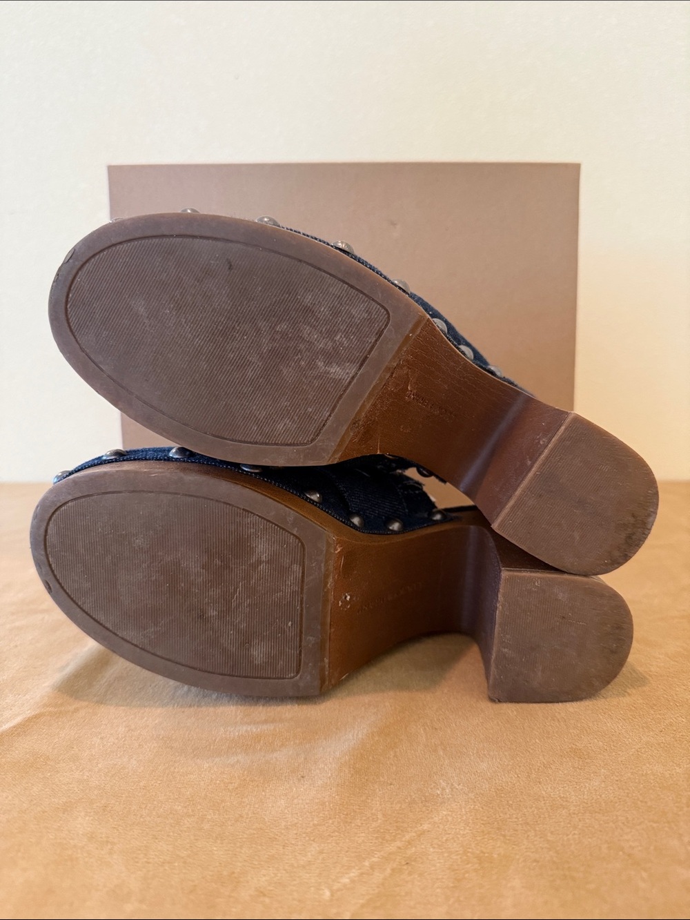 Lucky Brand Dark Denim Braided Clog Heels - Picture 4 of 4